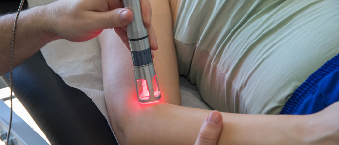 patient undergoing laser therapy